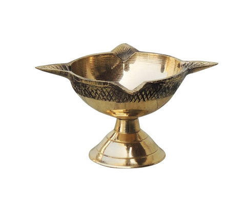 Brass Table Oil Lamp Deepak 4 Wicks 0.06Kg