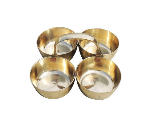 Brass Chokta Small 4 Bowl Combined 0.075kg