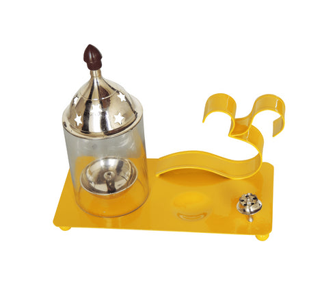 Iron and Brass Om Chimney Deepak Yellow 0.34Kg