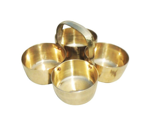 Brass Chokta Small 4 Bowl Combined 0.1kg