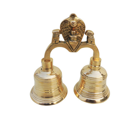 Brass Pooja 2 Combined Bell Double Ganti 0.5Kg
