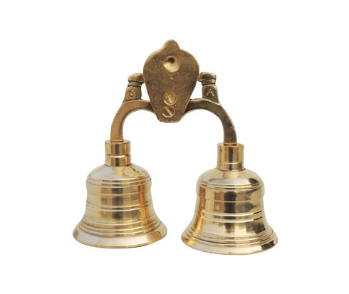 Brass Pooja 2 Combined Bell Double Ganti 0.5Kg