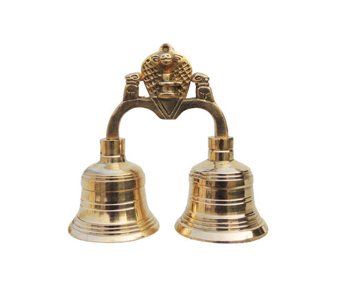 Brass Pooja 2 Combined Bell Double Ganti 0.5Kg