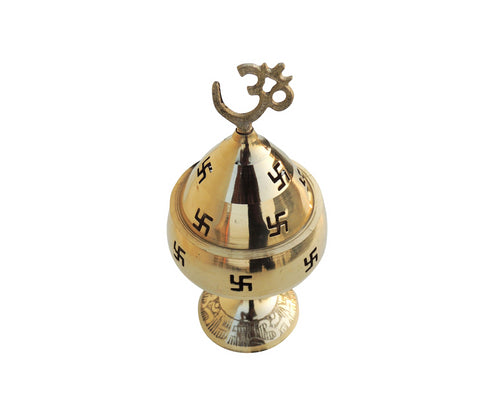 Brass Oil Lamp Om Pakija Deepak 0.085kg