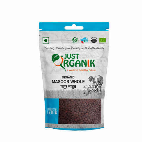 Just Organik Masoor Whole Kali Masoor