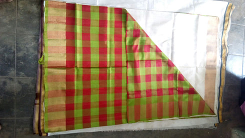Legend Saree With Green Checks