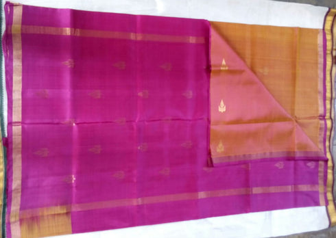 Pink Mustered Tissue Saree