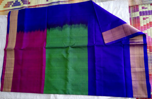 Saree With Combination Of Three Colors