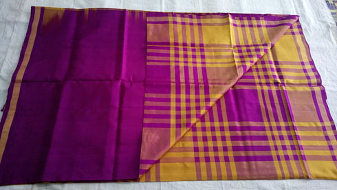 Soundarya Checks With Rani Pink Color Saree