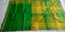 Soundarya Parrot Green Checks Saree