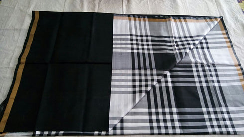 Soundrya Black With White Checks Saree