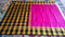 Pink Color Saree With Checks Border