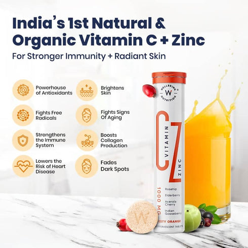 Wellbeing Nutrition Organic Vitamin C + Zinc 16 Effervescent Tablet
