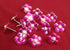 Pure Silver Pink Colour Flowers 10g Pack of 5