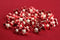 Pure Silver Red Colour Flowers pack of 5 Pcs - 10g