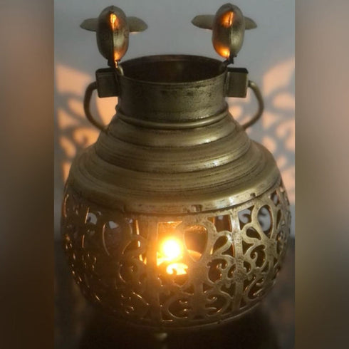 Clovers & Crafts Antique Designed Handcrafted Bird Jali Lantern - Small