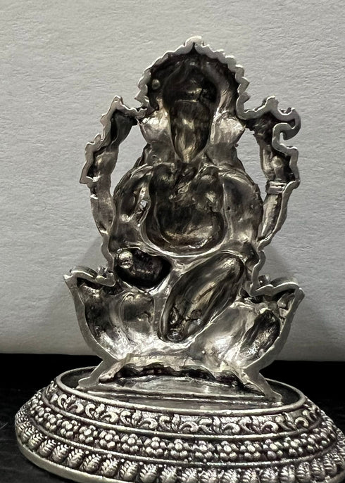 Pure Silver Oxidized Ganesh Antique Idol 23g