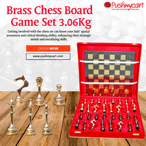 Brass Chess Board Game Set 3.06Kg