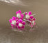 Pure Silver Pink Colour Flowers 10g Pack of 5