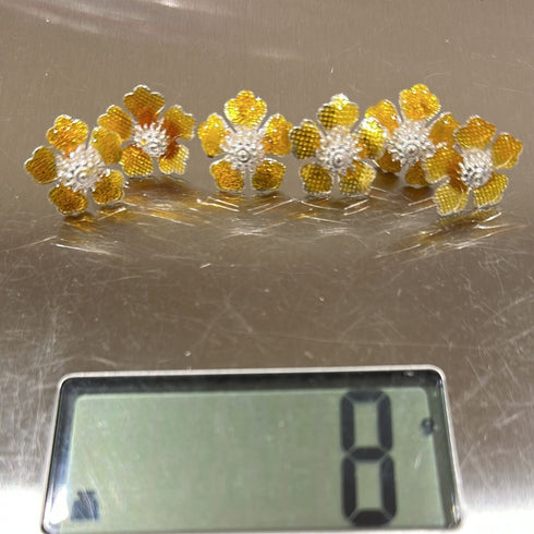 Pure Silver Yellow Colour Flowers 8g (Pack of 5)