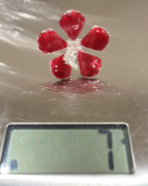 Pure Silver Red Hibiscus Flowers 7g