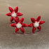 Pure Silver Enamel Red Flowers 8g (Pack of 3)