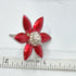 Pure Silver Enamel Red Flowers 8g (Pack of 3)