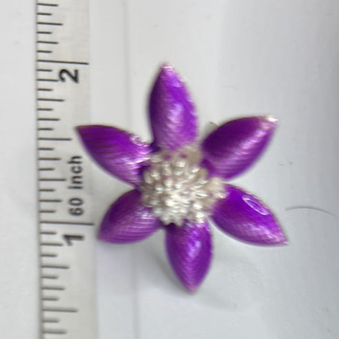 Pure Silver Enamel Purple Flowers 5g (Pack of 2)