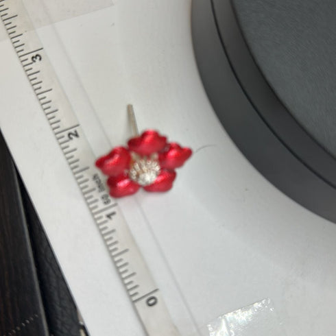 Pure Silver Enamel Red Flowers 6g (Pack of 2)