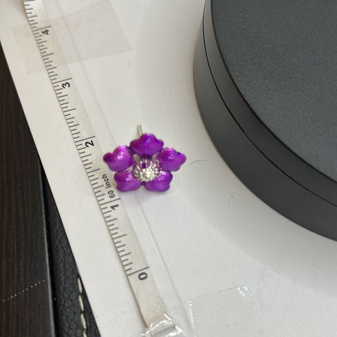 Pure Silver Enamel Purple Flowers 6g (Pack of 2)