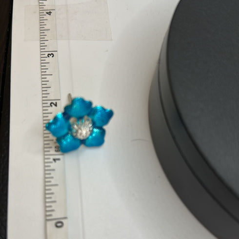 Pure Silver Enamel Blue Flowers 6g (Pack of 2)