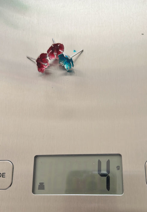 Pure Silver Enamel Flowers 4g (Pack of 3)