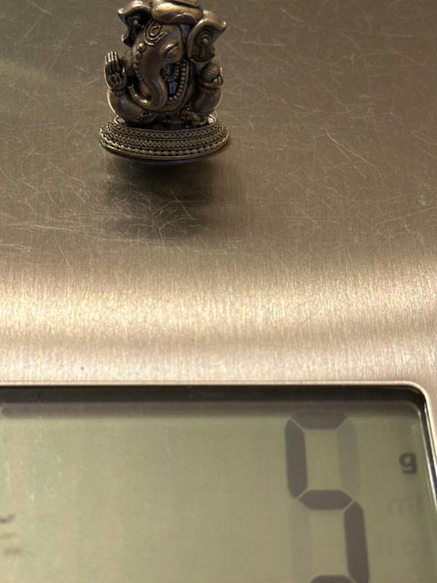 Pure Silver Ganesh Antique Idol 5g 1 Pcs