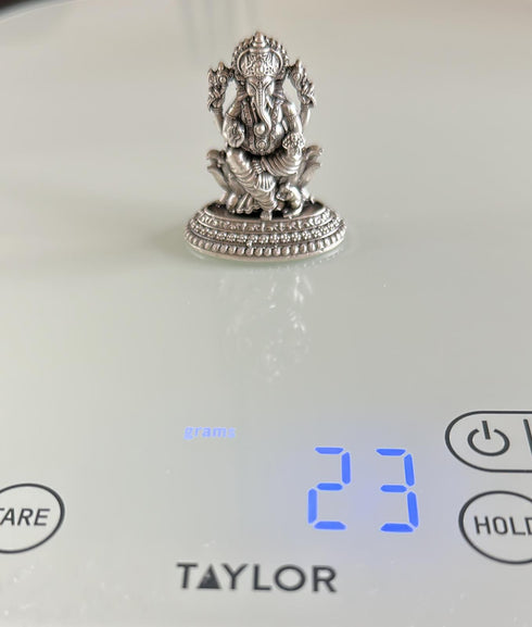 Pure Silver Oxidized Ganesh Antique Idol 23g