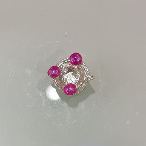 Pure Silver Diya With Flowers 10g