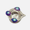 Pure Silver Diya With Blue Flowers 10g