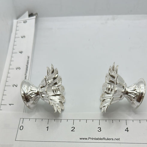Pure Silver Flower Shaped Diya 46g Pair