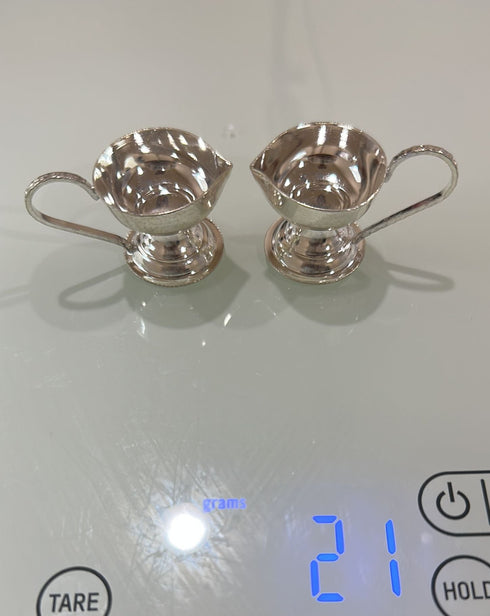 Pure Silver Pair Diyas With Handle 21g