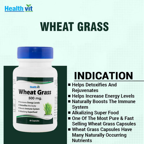 HealthVit Wheat Grass Extract 500mg 60 capsules