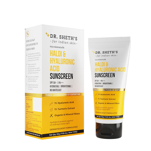 Dr. Sheth's Haldi and Hyaluronic Acid Sunscreen 50g