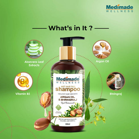 Medimade Wellness Anti Hair Fall Shampoo with Argan Oil & Bhringraj