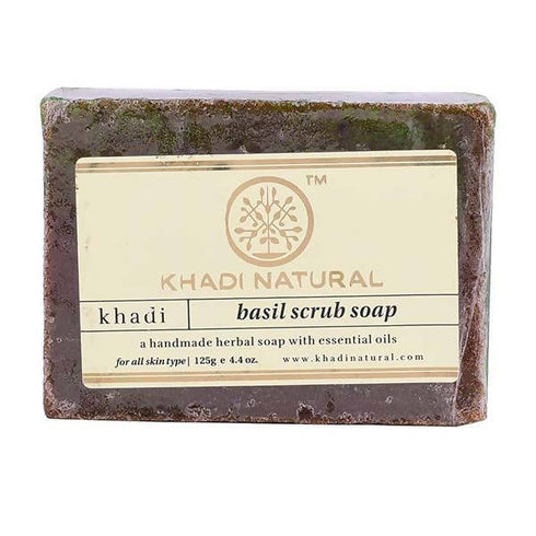 Khadi Natural Herbal Basil Scrub Soap 250g
