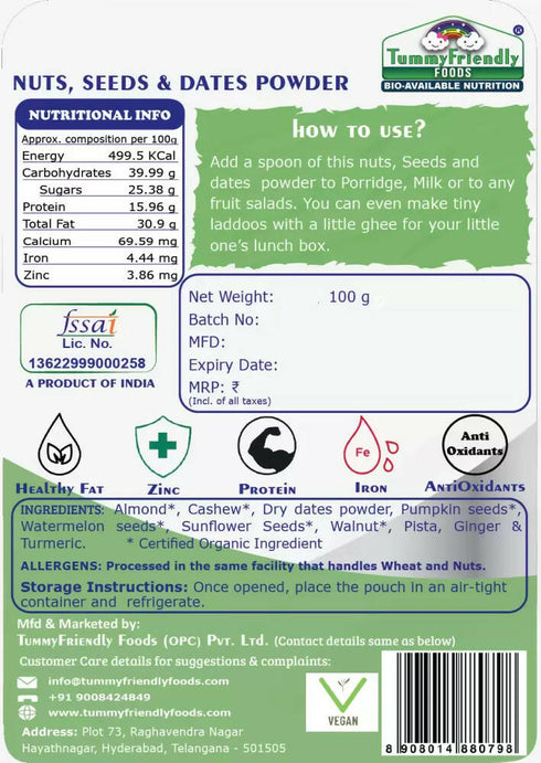 TummyFriendly Foods Premium Nuts | Seeds and Dates Powder