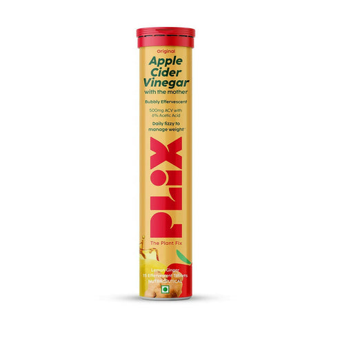 PLIX The Plant Fix Apple Cider Vinegar Effervescent Tablet with Mother Lemon Ginger