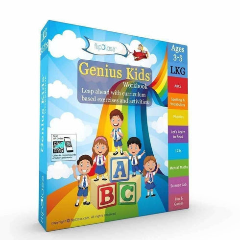 Genius Kids Workbook for UKG (KG|2) and Montessori (4|6 yrs)| Set of 8 Workbooks
