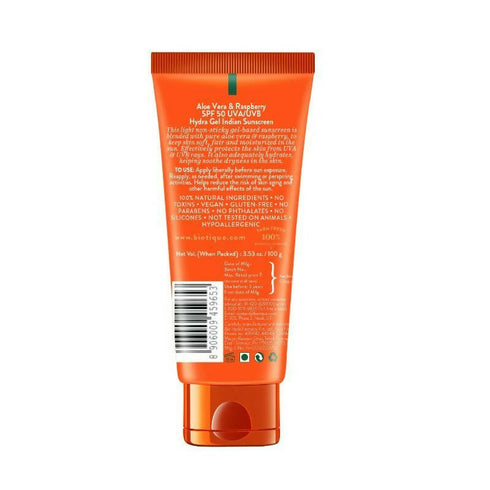 Biotique Advanced Ayurveda Aloe Vera & Raspberry SPF 50 Hydra Gel Sunscreen 100g
