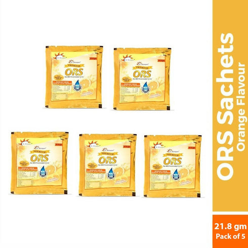 Dr. Morepen ORS Powder Sachets Liquid Hydration Drink | Orange Flavour