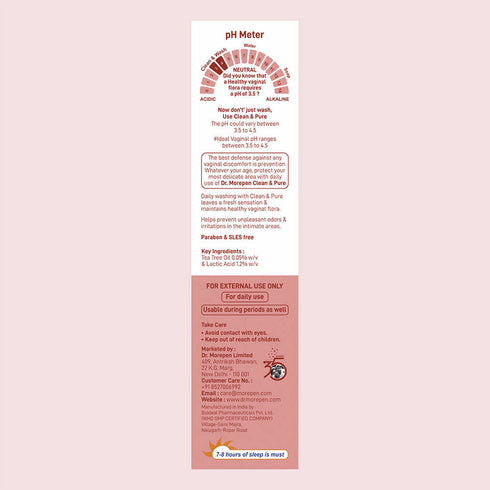 Dr. Morepen Clean & Pure Intimate Wash for Women with Tea Tree Oil & Sea Buckthorns |Hygiene Wash