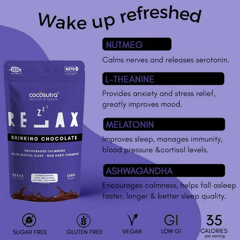 Cocosutra Lite Relax Sugar Free Drinking Chocolate Mix