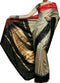 Cream With Red And Black Border Colour Ikkat Saree
